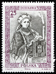 Postage stamp Poland 1986 Dobrawa of Bohemia, Royalty