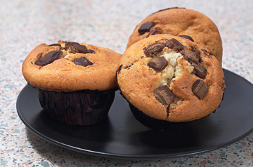 Muffins with chocolate