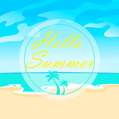 Fototapeta na wymiar Beach life summer illustration