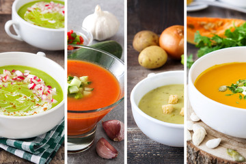 Collage of different soups


