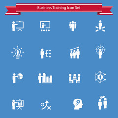 Business training icon set