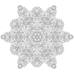 Vector illustration of Celtic knot style coloring book mandala black and white 