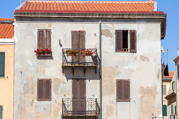 Beautiful old house facade in Italy..