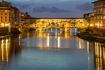 Ponte Vecchio at dusk, Florence, Italy