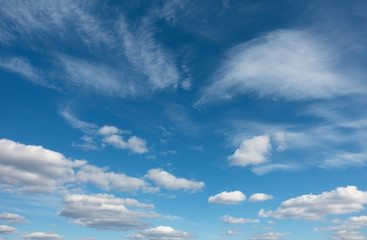 Fototapeta premium Blue sky with clouds over horizon.