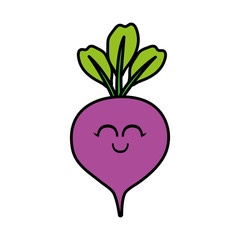 beetroot vegetable smiling icon over white background. colorful design. vector illustration