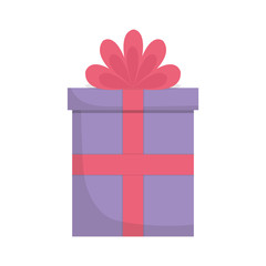 gift box with decorative ribbon icon over white background. vector illustration