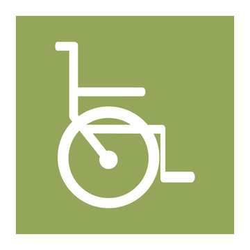 color square frame with wheelchair icon vector illustration