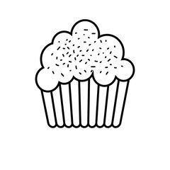 sweet cupcake icon over white background. vector illustration