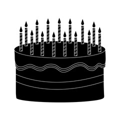 birthday cake with candles icon over white background. colorful design. vector illustration