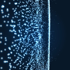 Array with Dynamic Particles. 3D Technology Style. Abstract Background. Vector Illustration.