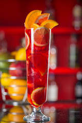 Fresh cocktail juice made of oranges