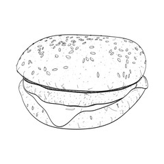 burger vector hand drawing