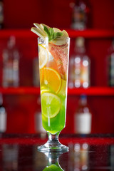 Fresh cocktail juice made of oranges