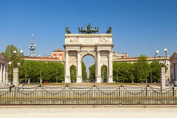 arch of peace in the city of milan