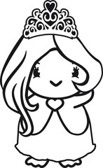 prinzessin königin krone queen mädchen girl frau weiblich hübsch schön haare süß niedlich klein baby kind ente vogel comic cartoon