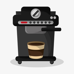 coffee espresso machine and glass disponsable vector illustration