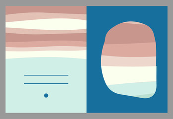 Set of creative abstract vector art cards or posters in pastel trendy colors. Birthday, anniversary, Valentin’s day, party invitations, wedding, covers.