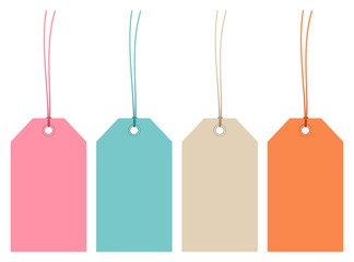 4 Hangtags Retro Color Strings