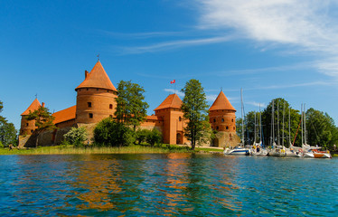 Fototapeta na wymiar Trakai Island Castle - a popular tourist destination in Lithuania