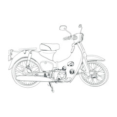 Fototapeta premium Motorcycle classic sketch vector