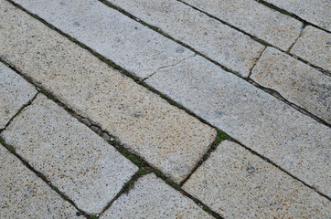 Cracked cement floor pavement