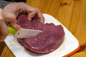 Cut raw meat