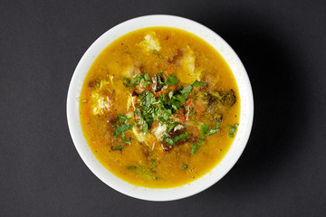 Soup With Flower Of Eggs. Asian food. Asian cuisine.