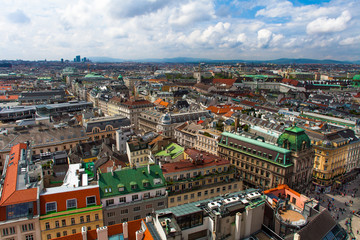 Fototapeta na wymiar Aerial view of Vienna city center from Cathedral