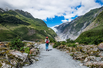 Fototapeta na wymiar Track at Franz Josef Glacier, Located in Westland Tai Poutini National Park on the West Coast of New Zealand