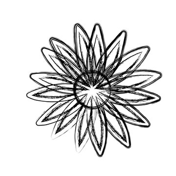 Flower isolated vector black icon, illustration design