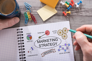 Marketing strategy concept on a notepad