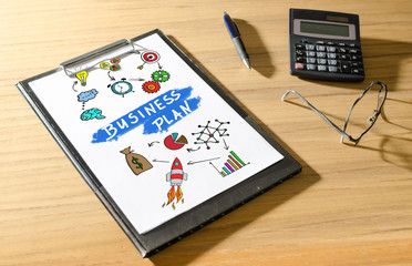 Business plan concept on a desk