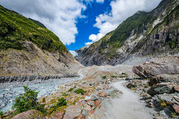 Fototapeta na wymiar Track at Franz Josef Glacier, Located in Westland Tai Poutini National Park on the West Coast of New Zealand