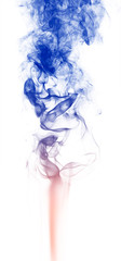 Colorful fantasy smoke on white background