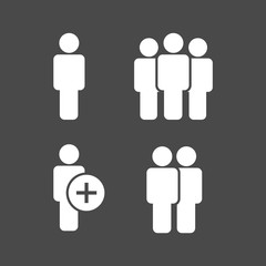 User Profile Group Set Icon Symbol. Vector