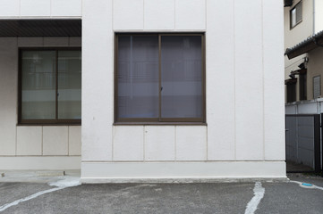 Texture of a modern window on the white wall