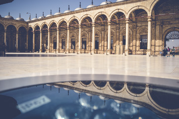 cairo, egypt, april 22, 2017: view inside muhammad ali mosque with reflection at cairo citadel © aaelrahman89