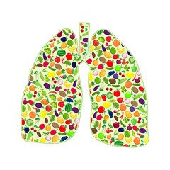 Lungs healthy silhouette