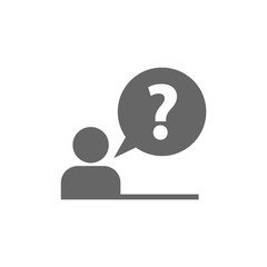 Pictogram of question mark. FAQ icon. Information exchange theme icon. Vector, flat, eps 10