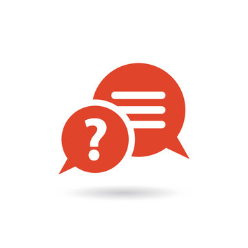 Pictogram Of Question Mark. FAQ Icon. Information Exchange Theme Icon. Vector, Flat, Eps 10