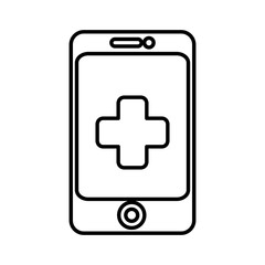 Obraz premium smartphone with medical app isolated icon vector illustration design