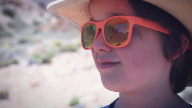 4k Touristic Location Boy With Glasses Posing and Smiling