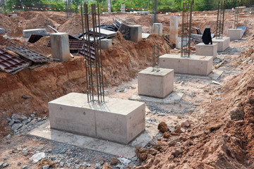 concrete foundation construction site