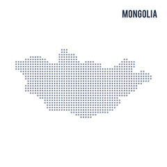 Obraz premium Vector pixel map of Mongolia isolated on white background