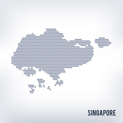 Obraz premium Vector hexagon map of Singapore on a gray background