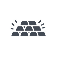 gold silver nugget bar finance silhouette icon