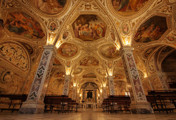 Salerno cathedral crypt - obrazy, fototapety, plakaty