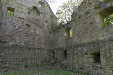 World Heritage ruins of the Disibod monastery on the Disibodenberg, Home of Saint Hildegard of Bingen.