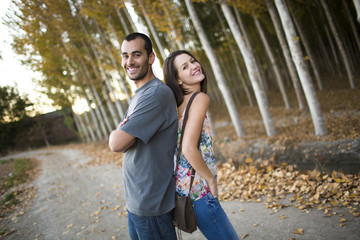 Obraz premium Happy young couple in love outdoor in summer